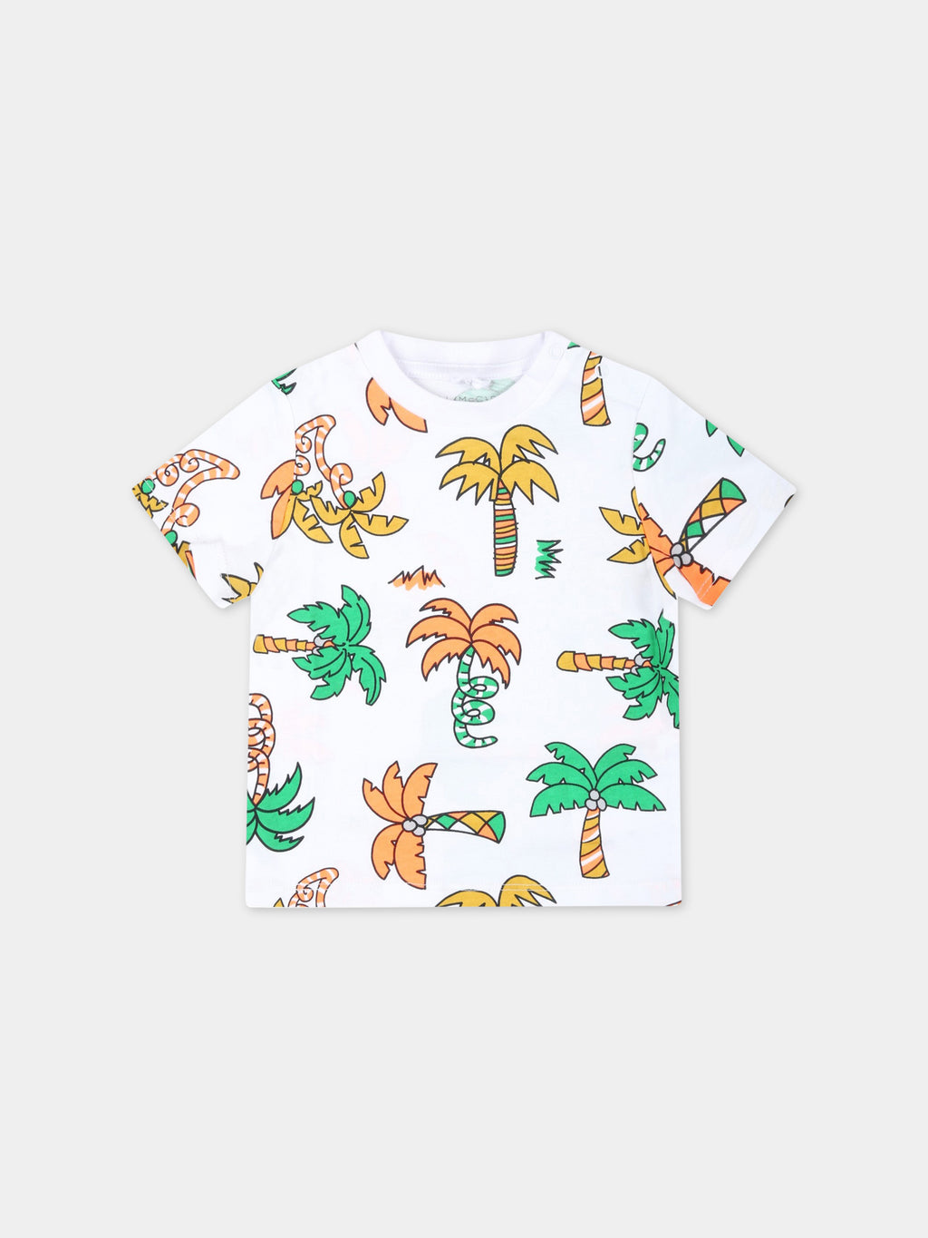 White T-shirt for baby boy with palm trees